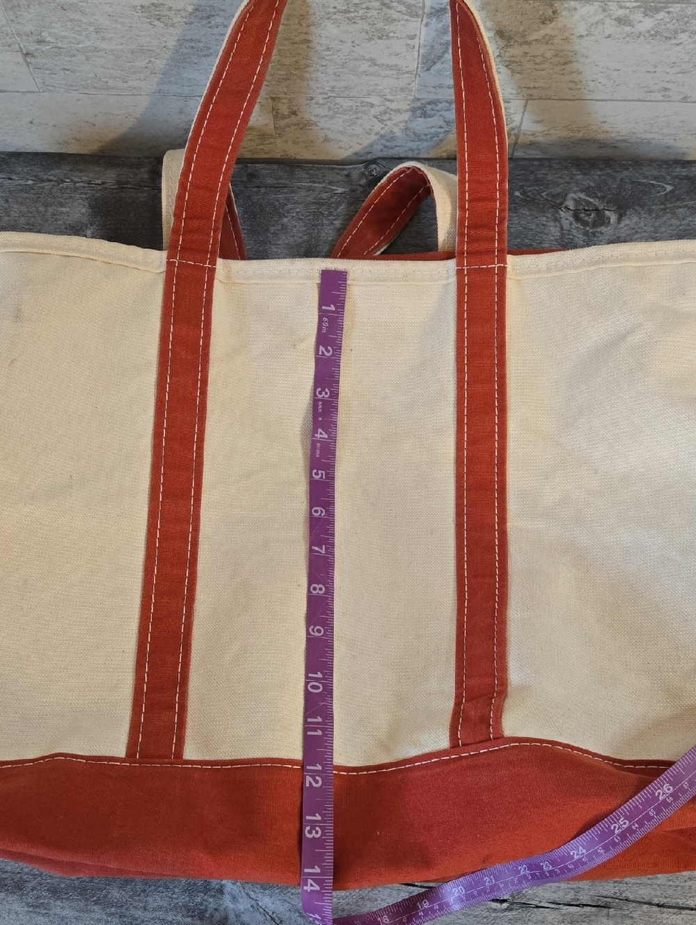 L.L. Bean Vintage Boat And Tote Canvas Bag XL Zipper Closure - Picture 11 of 11